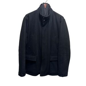 Michael Kors Black Wool Coat High Collar Size Medium